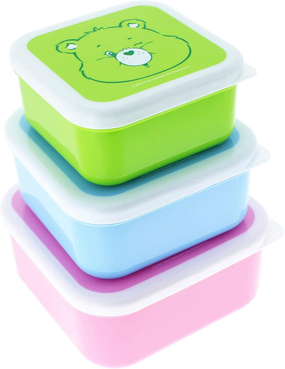 Blueprint Collections Care Bears - Set di 3 contenitori con coperchio, piccole scatole portaoggetti con coperchio, piccole scatole portaoggetti con coperchio, regali per orsi di cura, regali per orsi