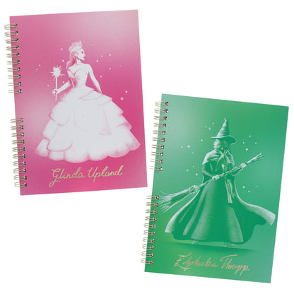 Blueprint Collections Wicked A5 Notebook, Wiro Bound, Double Sided, Elphaba and Glinda Themed, 80 Lined Sheets