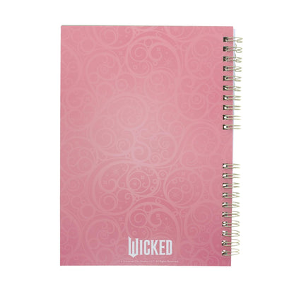 Blueprint Collections Wicked A5 Notebook, Wiro Bound, Double Sided, Elphaba and Glinda Themed, 80 Lined Sheets