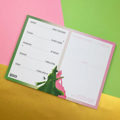 Wicked Deskpad, 52 Lined Sheets, Split into Weekdays, Weekend and Notes Sections
