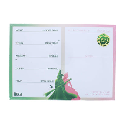 Wicked Deskpad, 52 Lined Sheets, Split into Weekdays, Weekend and Notes Sections