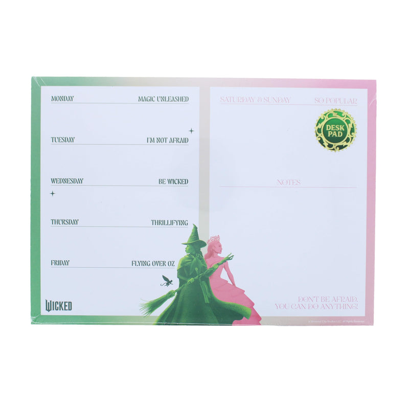 Wicked Deskpad, 52 Lined Sheets, Split into Weekdays, Weekend and Notes Sections