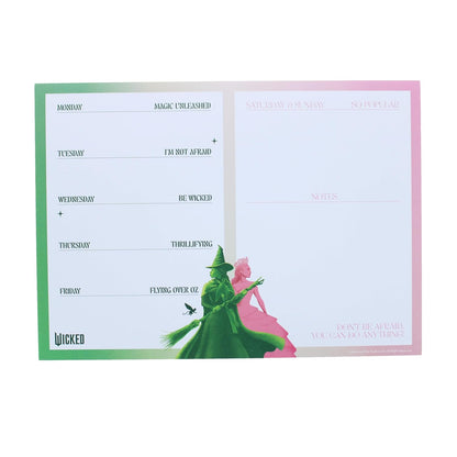 Wicked Deskpad, 52 Lined Sheets, Split into Weekdays, Weekend and Notes Sections