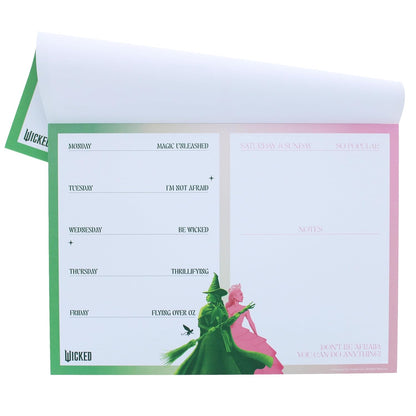 Wicked Deskpad, 52 Lined Sheets, Split into Weekdays, Weekend and Notes Sections