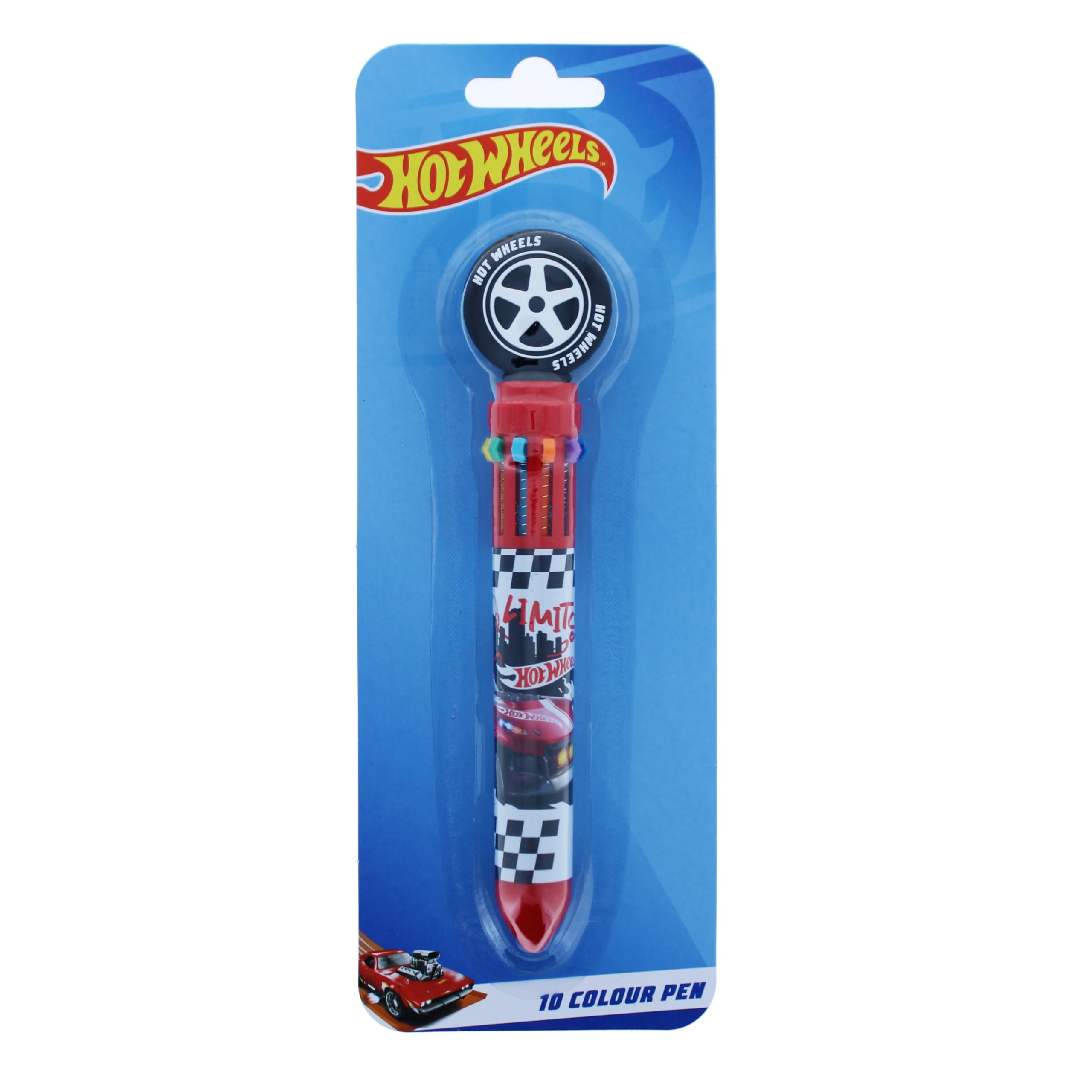Blueprint Collections Hot Wheels Multi Colour Pen | Writing & Colouring Pen for Kids | Hot Wheels Stationery | Fun Pen for Boys | Back to School Supplies