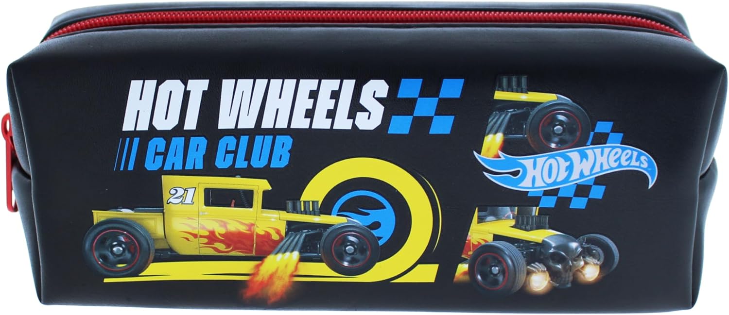 Blueprint Collections Hot Wheels - Astuccio per penne e cancelleria per ragazzi, accessori Hot Wheels per il rientro a scuola, astuccio per bambini, Multicolore, Classico