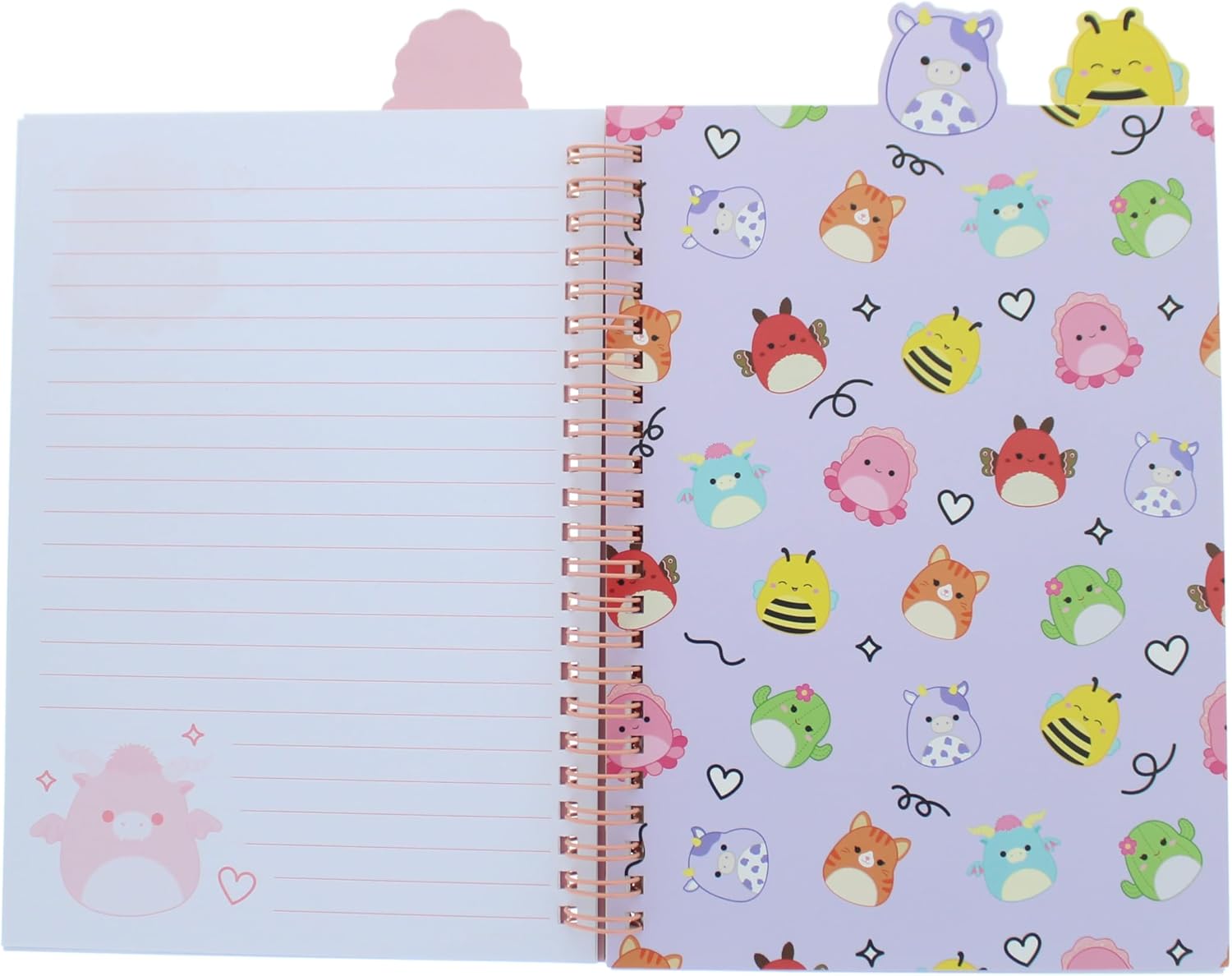 Blueprint Collections Squishmallows A5 Wirebound Notebook with Dividers, 80 Pages, Multicoloured Designs