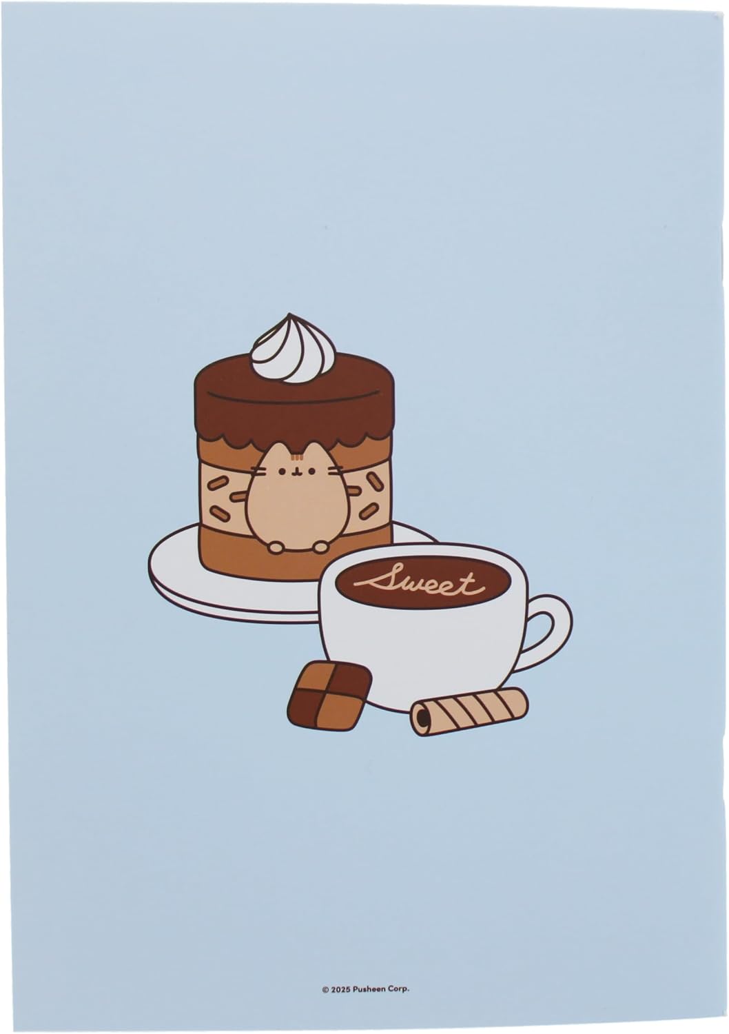 Blueprint Collections Pusheen - Set di cancelleria per dolci, formato A5, con penna, matita, evidenziatore, gomma, temperamatite e adesivi, in portafoglio con chiusura lampo
