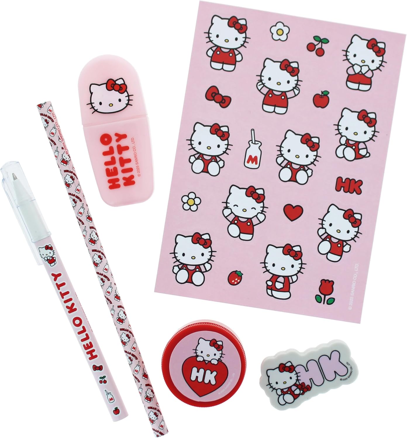 Blueprint Collections Hello Kitty Super Set di cancelleria | Quaderno A5, adesivi, penna, matita e altro | Simpatico kit per la scuola e scrittura