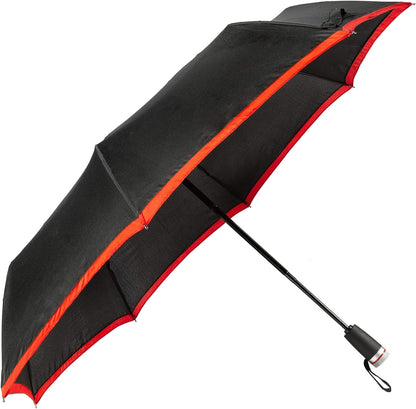 Hugo BOSS Gear Red Pocket Umbrella - Ultra Lightweight and Extra Strong with Rust and Scratch Protection