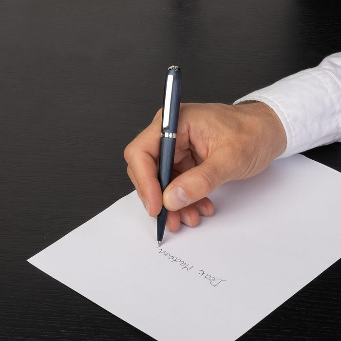 Hugo Boss Contour Brushed Navy Ballpoint Pen