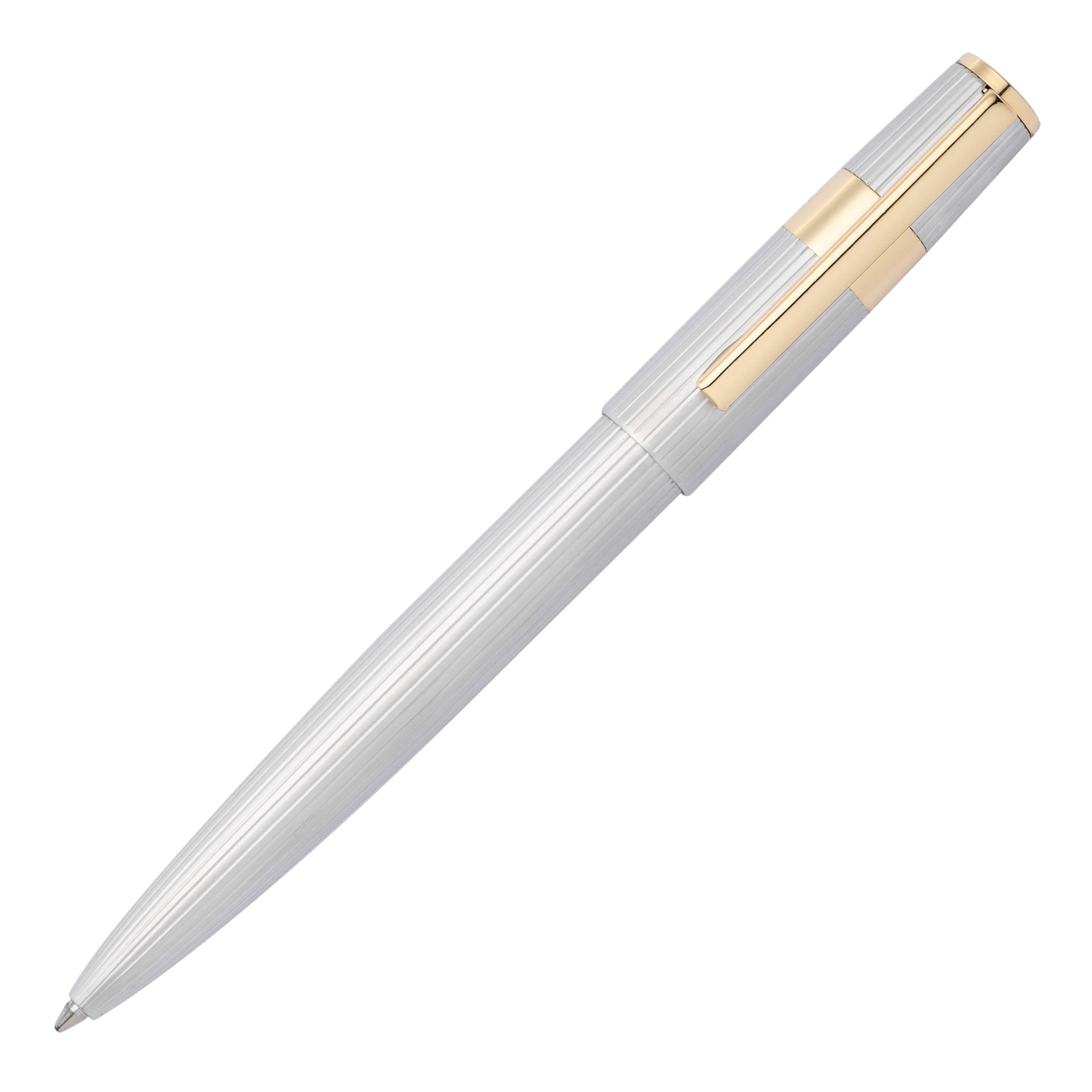 Hugo Boss Gear Pinstripe Ballpoint Pen Silver/Gold