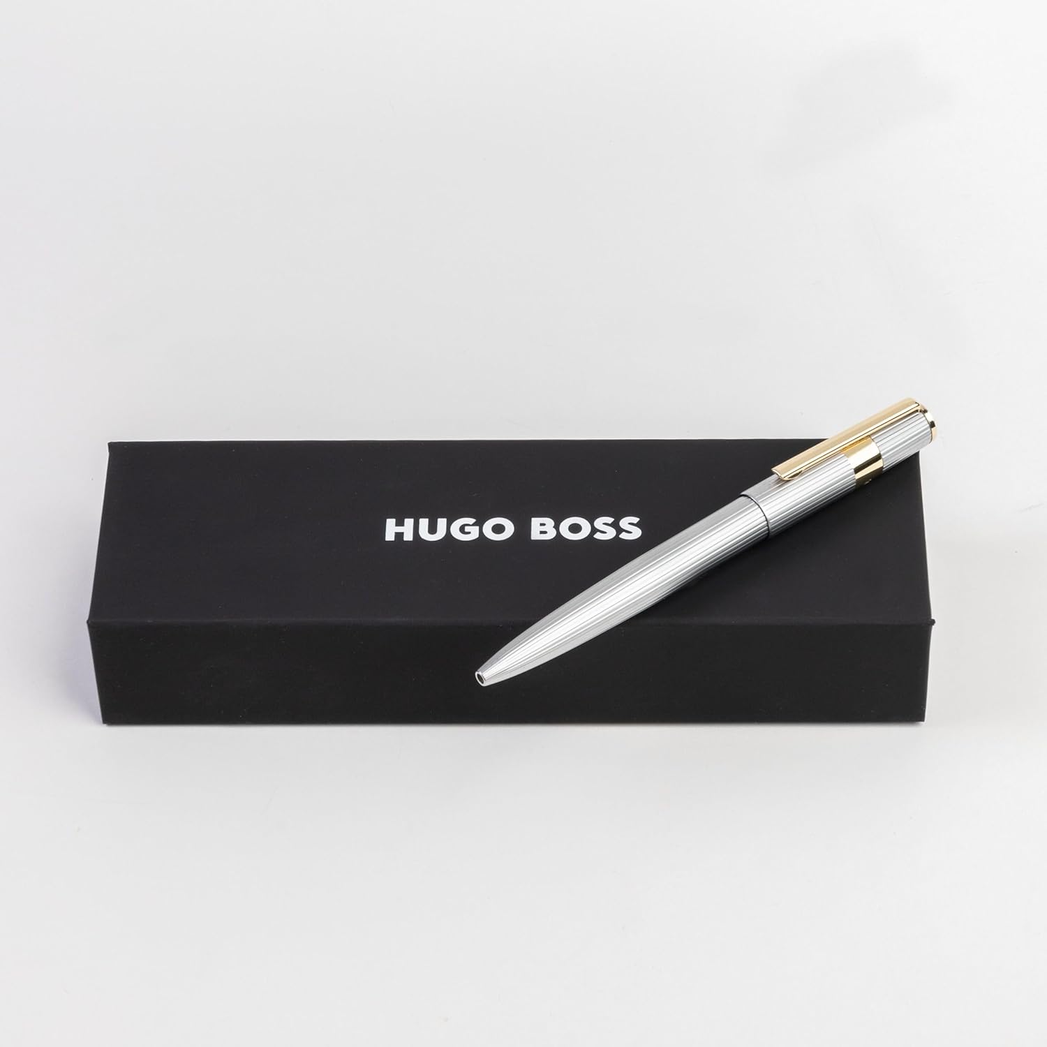 Hugo Boss Gear Pinstripe Ballpoint Pen Silver/Gold