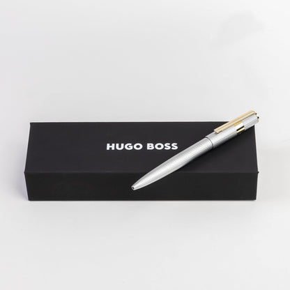 Hugo Boss Gear Pinstripe Ballpoint Pen Silver/Gold