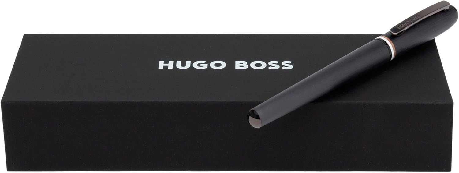 Hugo Boss Contour Iconic HSH3412D - Penna stilografica in ottone e alluminio, lunghezza 13,6 cm, spessore penna: M