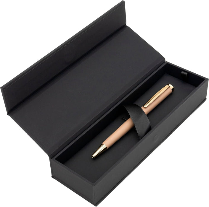 Hugo Boss Sophisticated HSC3114X Ballpoint Pen Made of Brass in Matte Nude Colour Length: 13.6 cm Blue