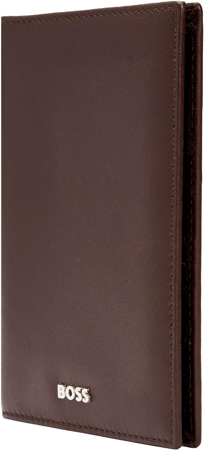 BOSS HUGO Classic Smooth Passport Case Brown