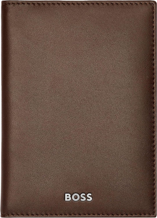 BOSS HUGO Classic Smooth Passport Case Brown