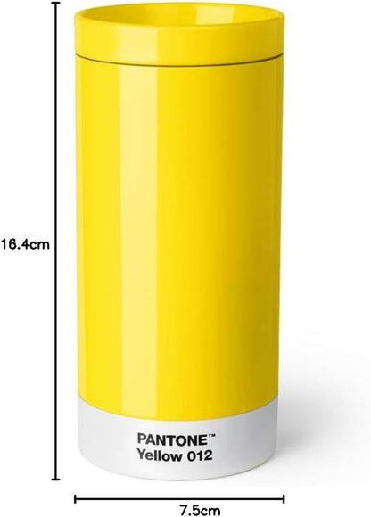 Copenhagen Design Pantone to Go, Stainless Steel Travel Mug/Thermo Cup, 430 ml, Yellow 012 C, 1 Count (Pack of 1