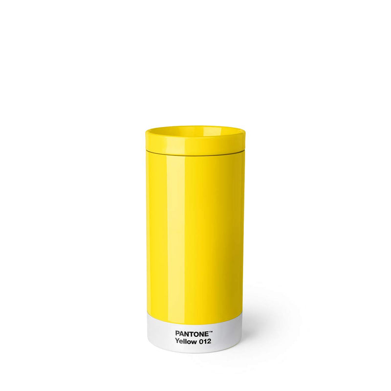 Copenhagen Design Pantone to Go, Stainless Steel Travel Mug/Thermo Cup, 430 ml, Yellow 012 C, 1 Count (Pack of 1