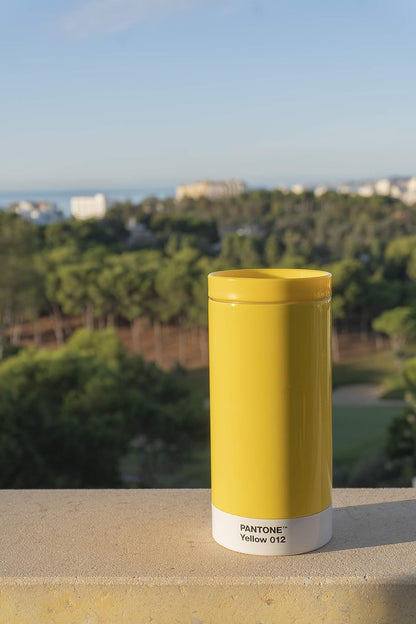 Copenhagen Design Pantone to Go, Stainless Steel Travel Mug/Thermo Cup, 430 ml, Yellow 012 C, 1 Count (Pack of 1