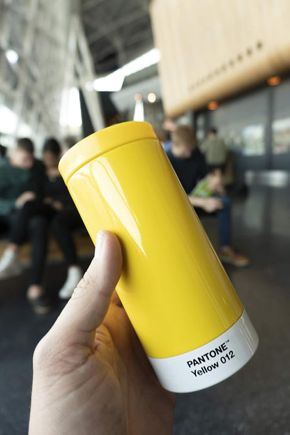 Copenhagen Design Pantone to Go, Stainless Steel Travel Mug/Thermo Cup, 430 ml, Yellow 012 C, 1 Count (Pack of 1