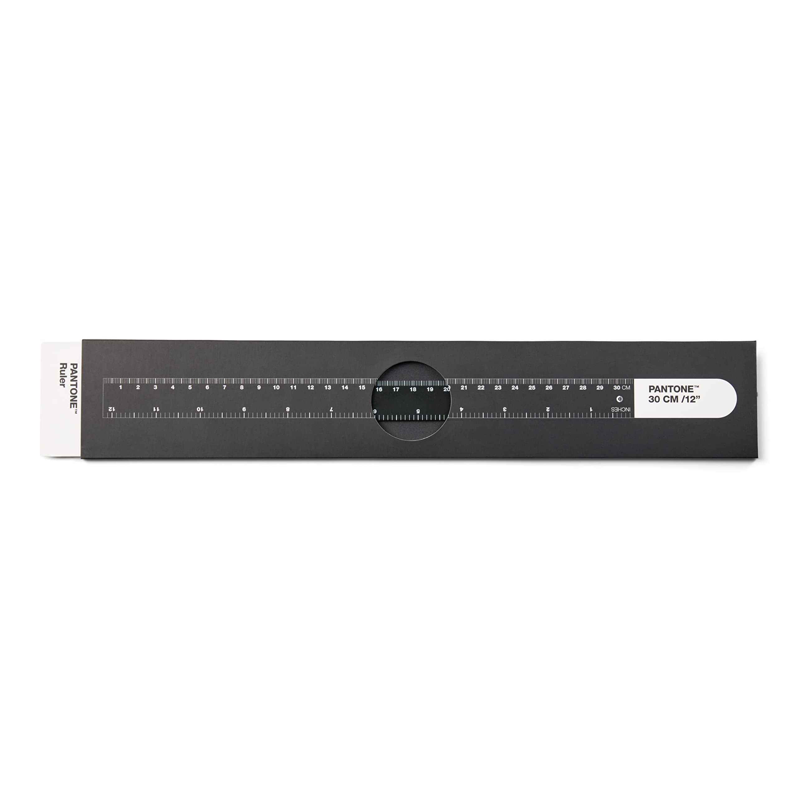 PANTONE Spring Steel Ruler 30 cm and 12 Inches Ideal for Office and Teaching Black 419