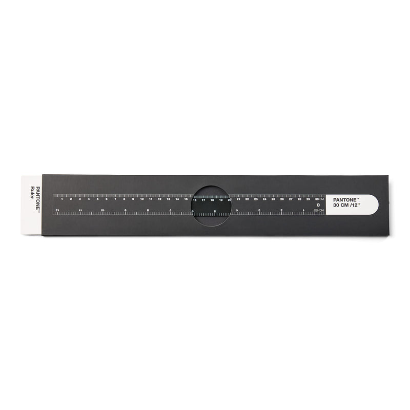 PANTONE Spring Steel Ruler 30 cm and 12 Inches Ideal for Office and Teaching Black 419