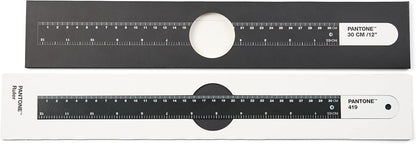 PANTONE Spring Steel Ruler 30 cm and 12 Inches Ideal for Office and Teaching Black 419