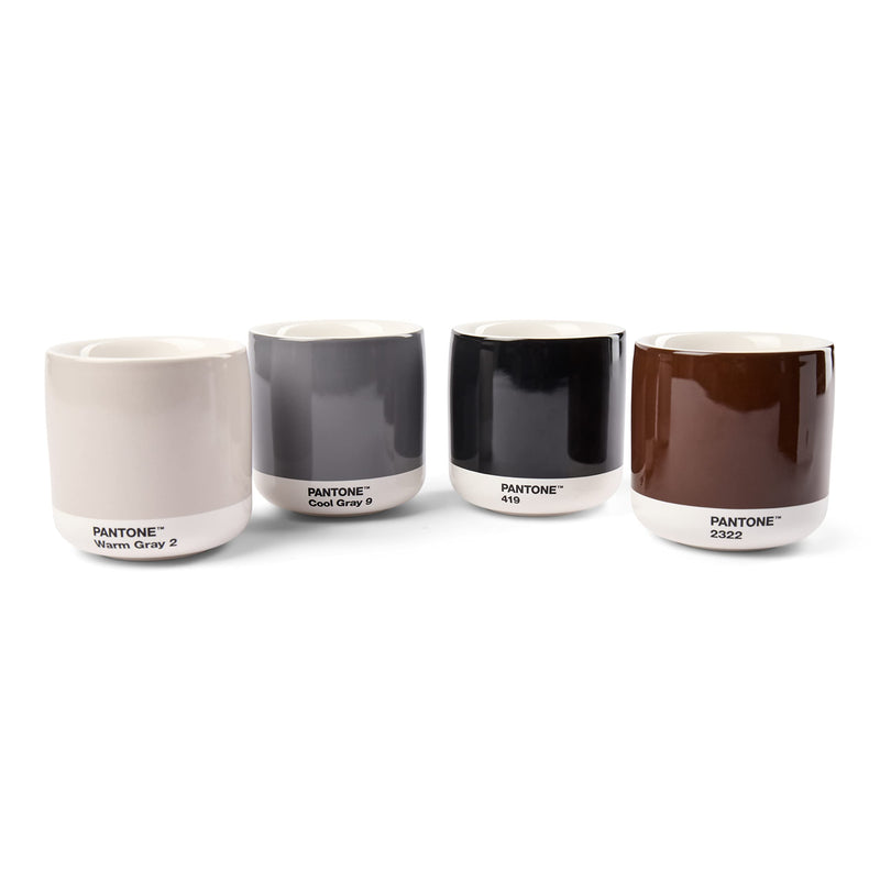 Pantone Latte Thermo Cup, 220ml, 4 pack - Black, Brown, Warm Grey, Cool Grey