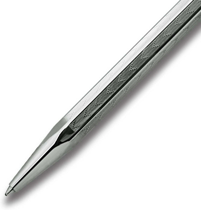 Caran d' Ache Ecridor Chevron Rhodium Ballpoint Pen, Silver,108388