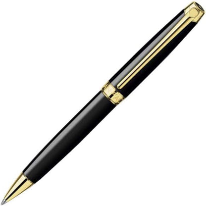 Caran d'Ache Leman Gold Plated Ballpoint Pen - Ebony Black