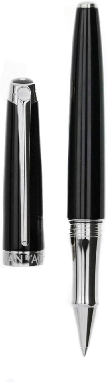 Caran D'ache Leman Ebony Black Lacquered Silver Plated Rhodium Coated