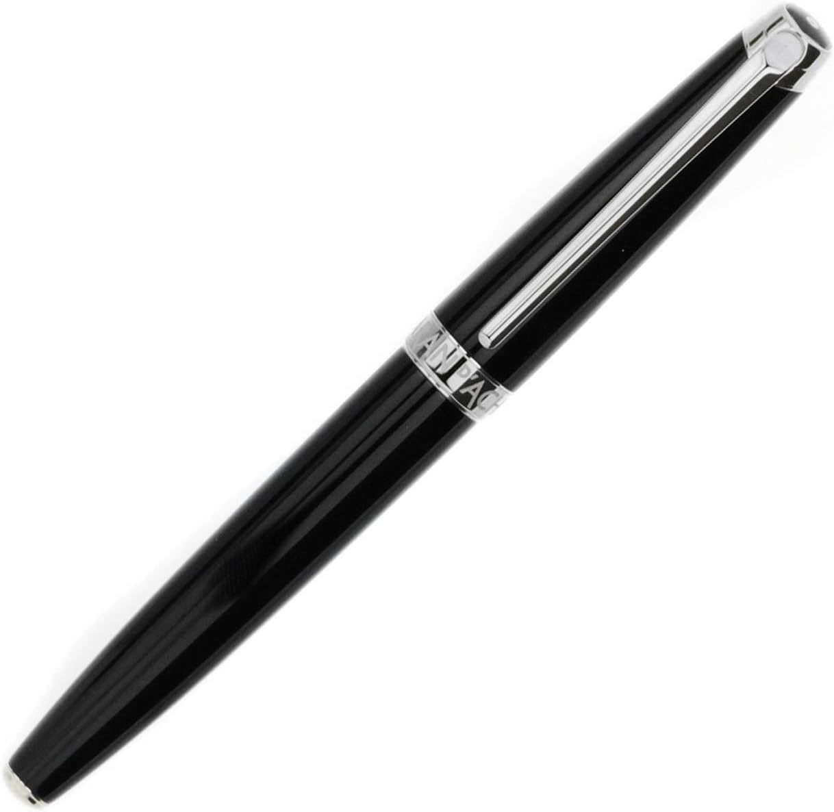 Caran D'ache Leman Ebony Black Lacquered Silver Plated Rhodium Coated