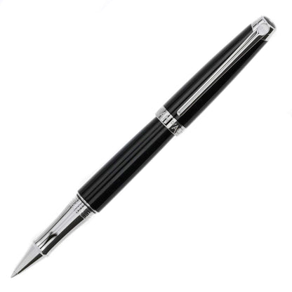 Caran D'ache Leman Ebony Black Lacquered Silver Plated Rhodium Coated