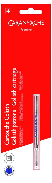 Caran d'Ache Goliath Roll-On Cartridges, Blue, Medium, Pack of 1
