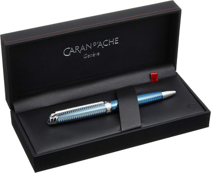Caran d'Ache CD4789.168 Leman Grand Blue Silver Plated/Rhodium Coated Ballpoint Pen