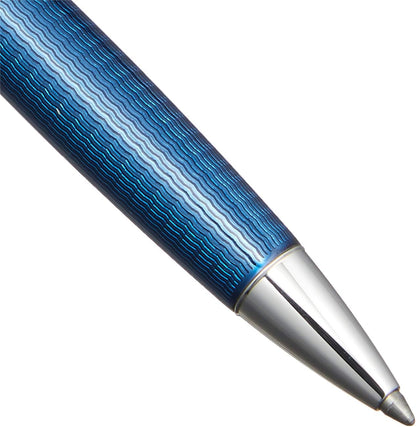 Caran d'Ache CD4789.168 Leman Grand Blue Silver Plated/Rhodium Coated Ballpoint Pen