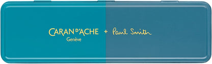 Caran d'Ache Ballpoint pen 849 Paul Smith Cyan/Steel, black M refill, in slimpack