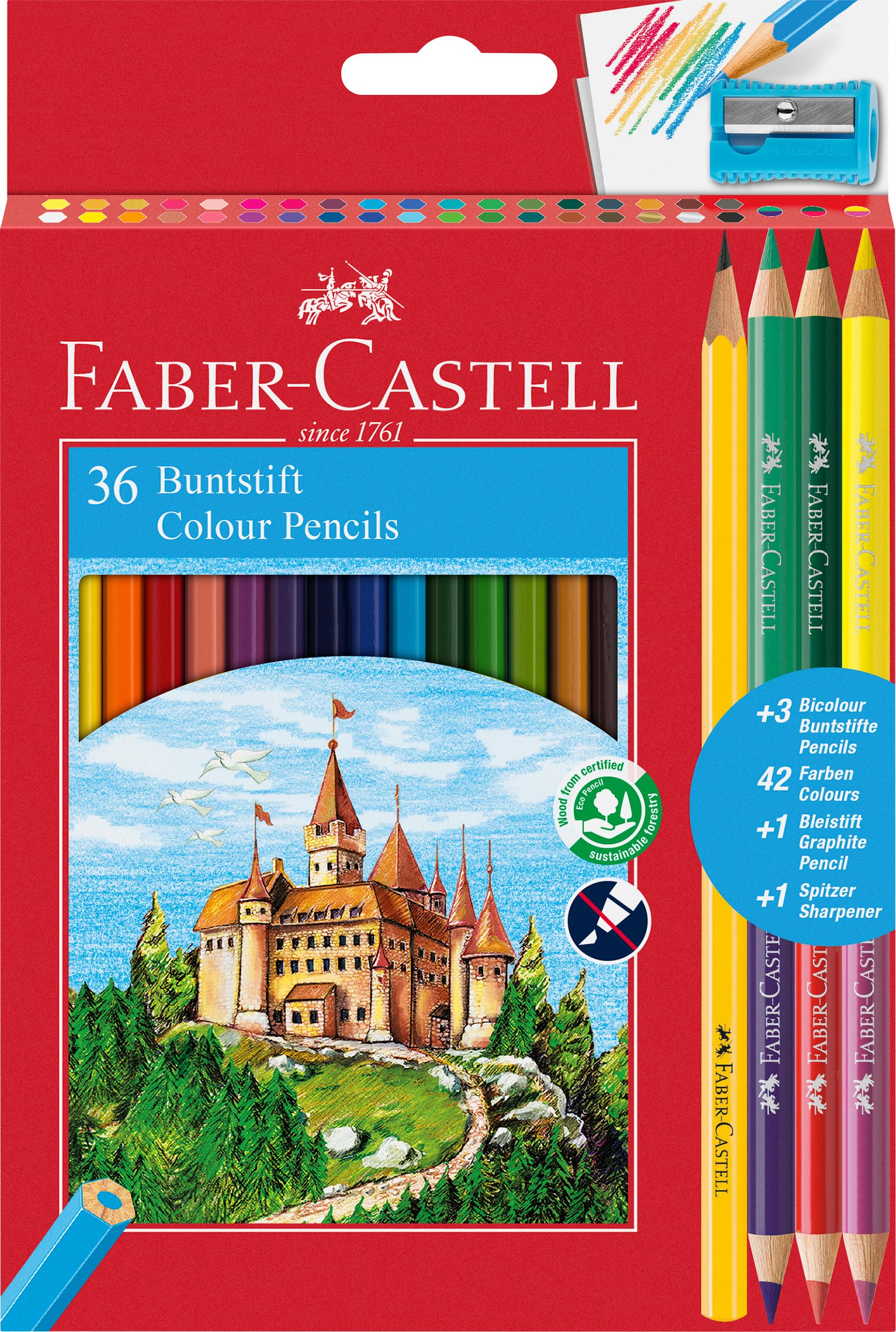 Faber-Castell 110336 Coloured Pencil, 36 Pieces