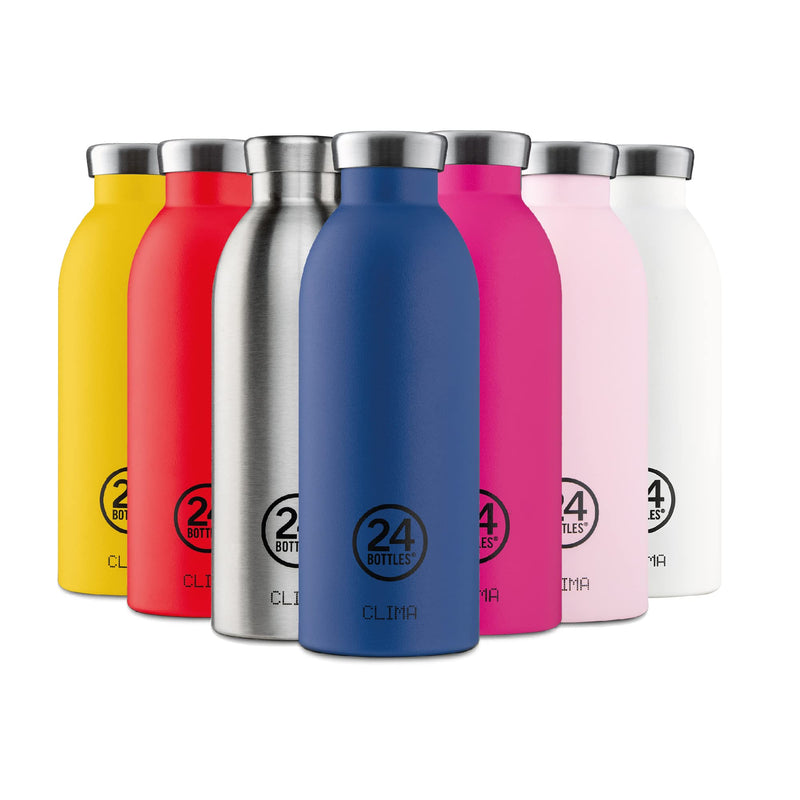 24Bottles Thermal Water Bottle | Reusable Stainless Steel Thermos Bottle BPA | 24Hours Cold 12Hours Hot | Climate Bottle | Original Italian Design (Pacific Beach, 500ml)