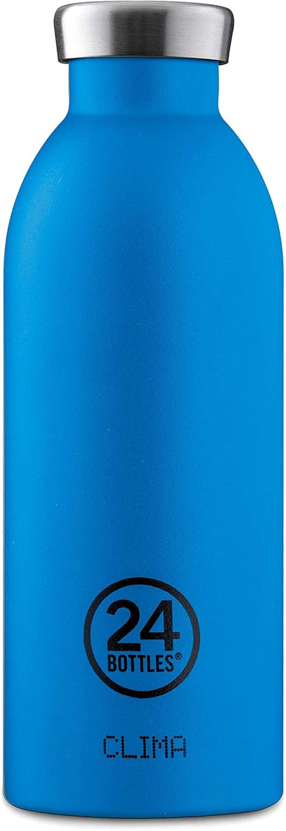 24Bottles Thermal Water Bottle | Reusable Stainless Steel Thermos Bottle BPA | 24Hours Cold 12Hours Hot | Climate Bottle | Original Italian Design (Pacific Beach, 500ml)