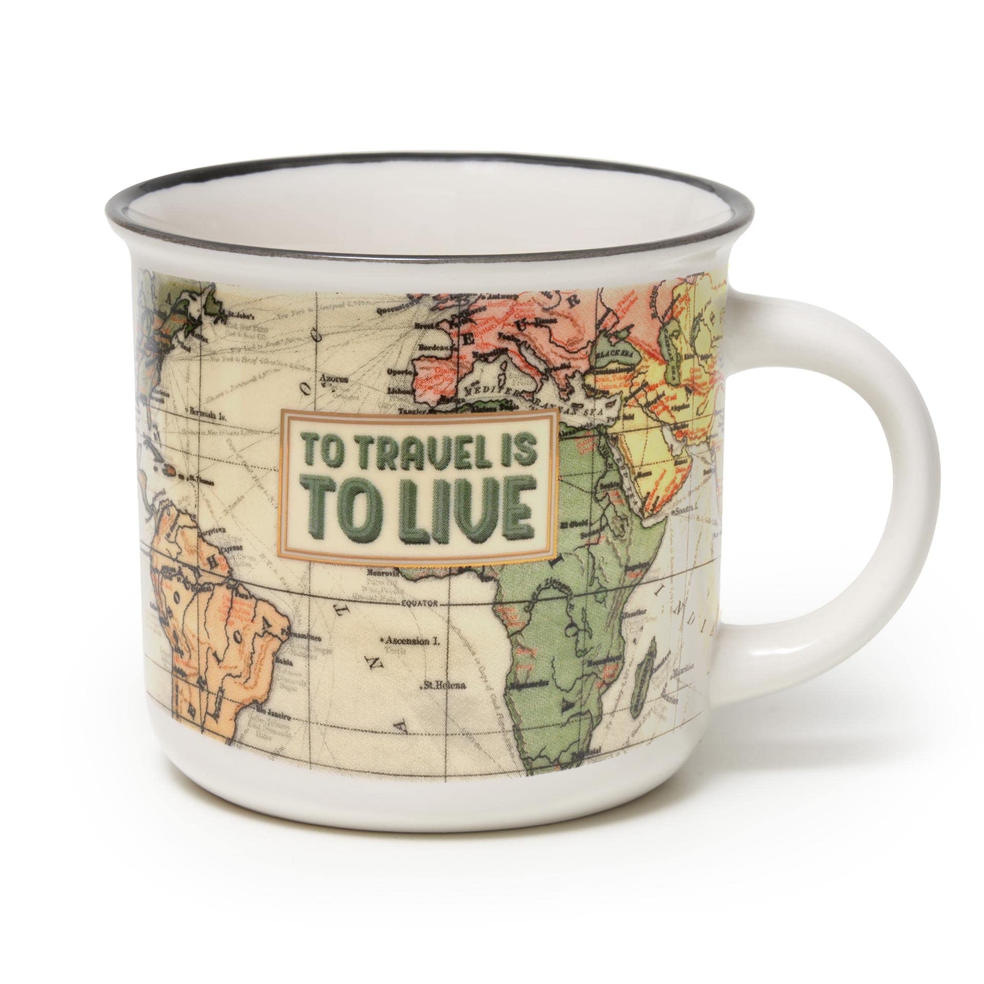 Legami - Puccino Mug, New Bone China Mug, Travel Theme, Take a Break Collection, 350 ml, Dishwasher Safe, Microwave Safe