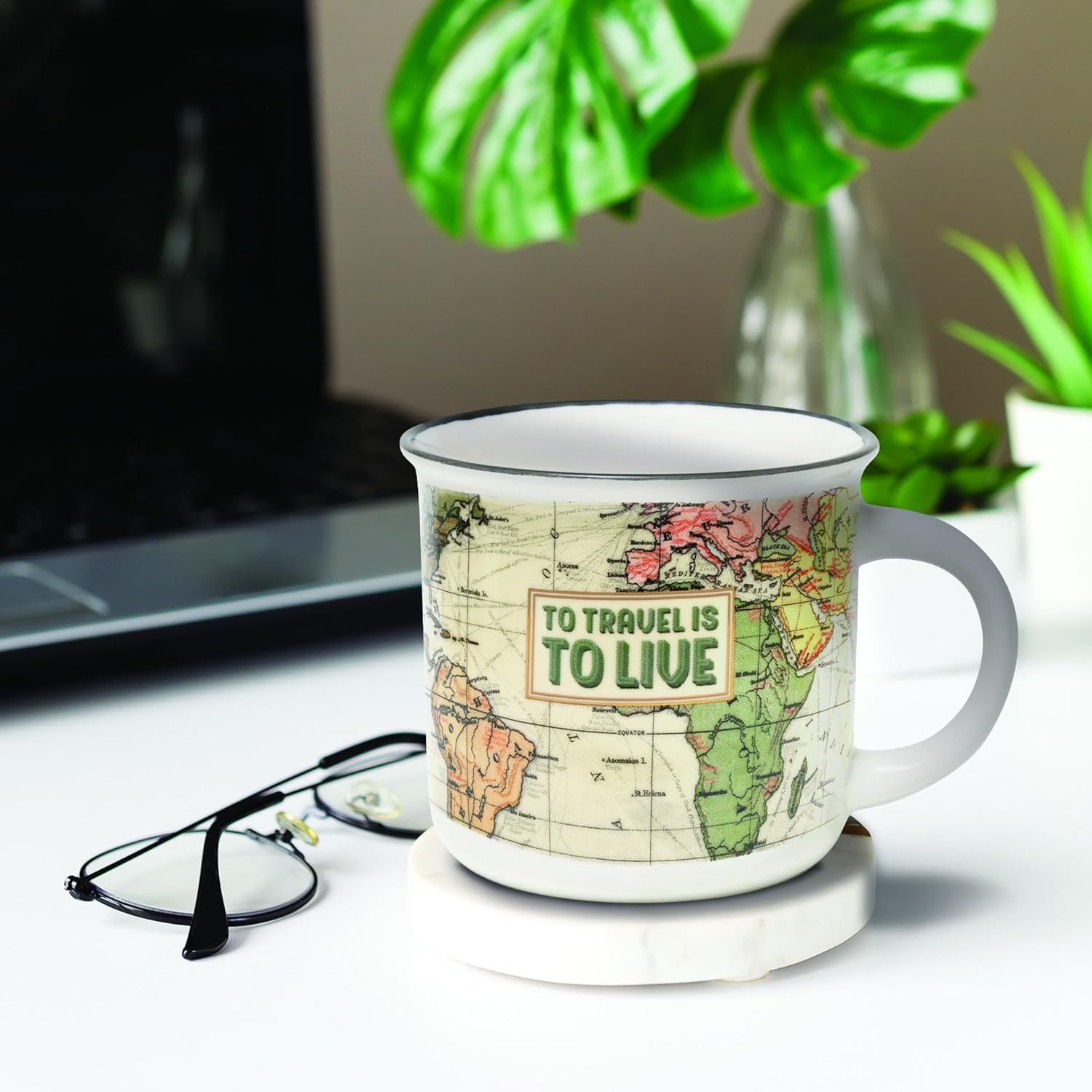 Legami - Puccino Mug, New Bone China Mug, Travel Theme, Take a Break Collection, 350 ml, Dishwasher Safe, Microwave Safe