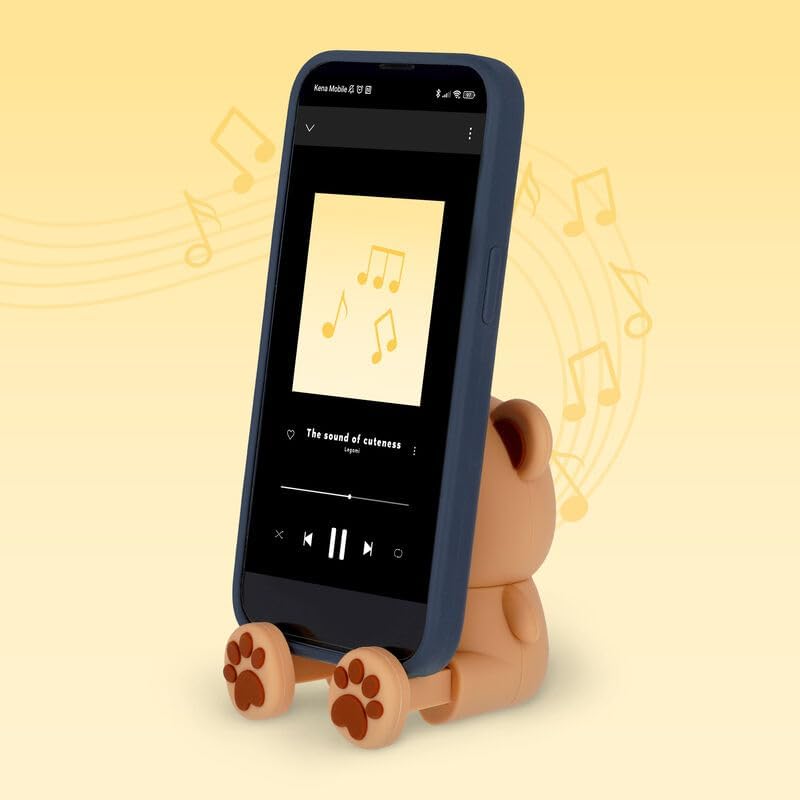 Legami - Wireless Speaker with Stand, The Sound of Cuteness, Teddy Bear Theme, Rechargeable, USB Cable Included, Can be Used as a Mobile Phone Holder, 6 x 8 x 5 cm