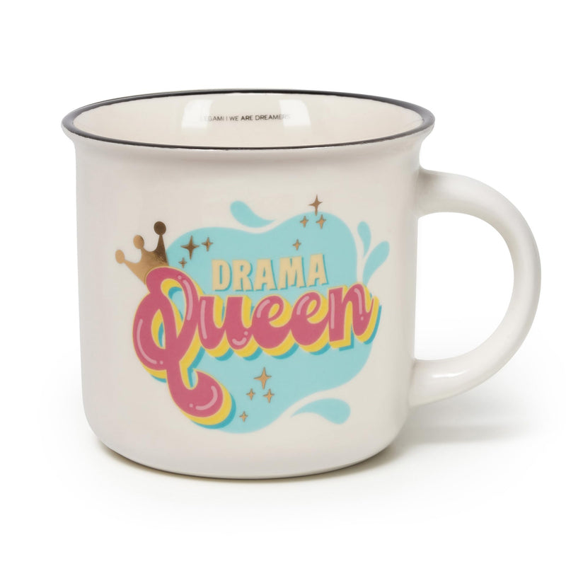Legami - Cuppuccino Mug, New Bone China, Breakfast Cup, Dishwasher Safe Coffee Tea Mug, Diameter 10 cm, Capacity 350 ml, Drama Queen Theme