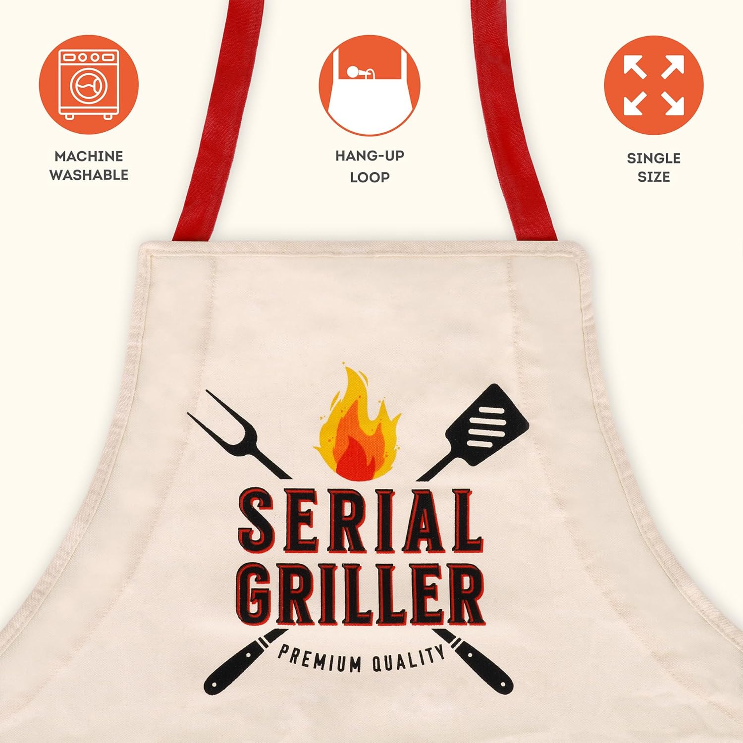 Legami - Grembiule da Cucina Uomo Donna, Super Chef, Tasca Frontale, Regolabile, Taglia Unica, Lavabile in Lavatrice, Dimensioni 56 x 76 cm