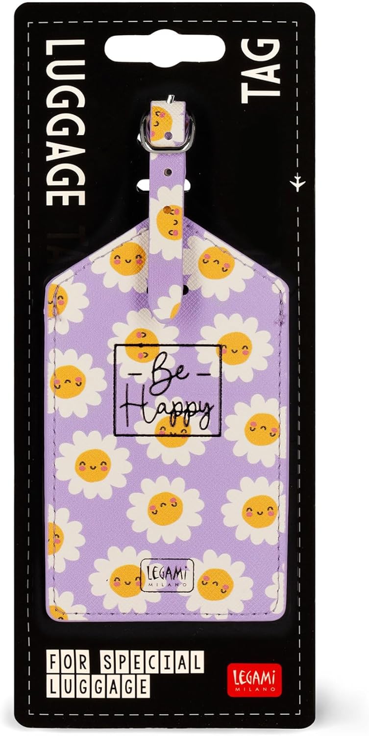Legami - Luggage Tag, Luggage Tag for Suitcase, Accessory for Airplane Cruise Train, Luggage Tag for Data Protection in PU Leather and Microfibre