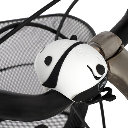 Legami - Front Bicycle Light with Bell Panda Theme Adjustable Strap 3 Light Modes 5 Sound Modes Type C Cable Included Rechargeable Water Resistant