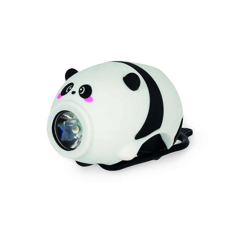 Legami - Front Bicycle Light with Bell Panda Theme Adjustable Strap 3 Light Modes 5 Sound Modes Type C Cable Included Rechargeable Water Resistant